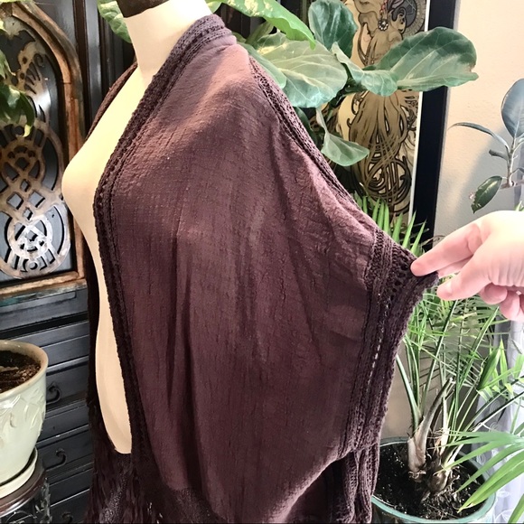 Avril boho linen & cotton tassel crochet kimono - Picture 5 of 8